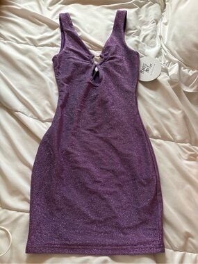 Princess Polly Glitter Purple Cutout Bodycon Mini Dress